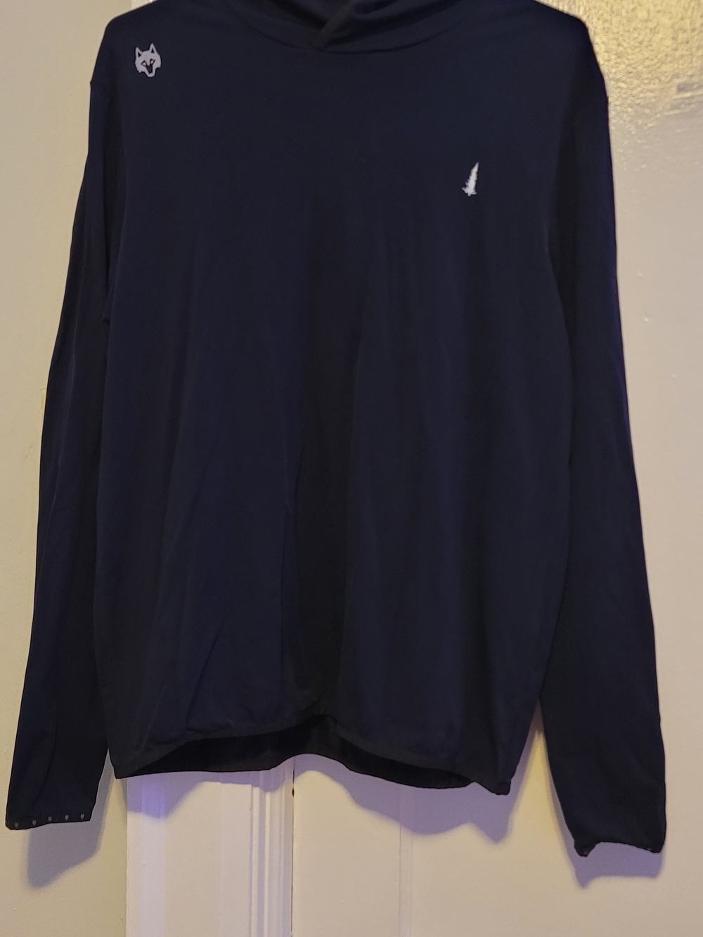 Greyson Cabot Links Men's Light Long Sleeve Hooded Shirt in Navy Blue Medium